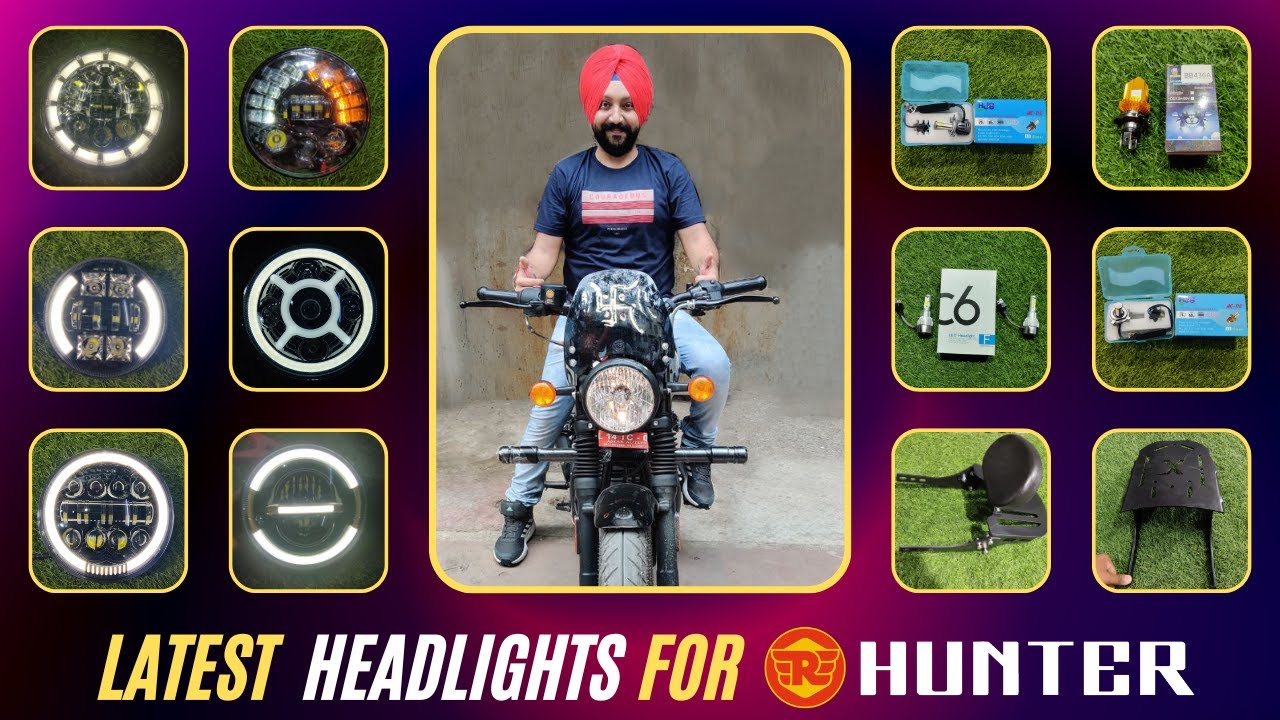 90 watt Headlights for RE Hunter 350| Backrest| Led Bulbs | Trending