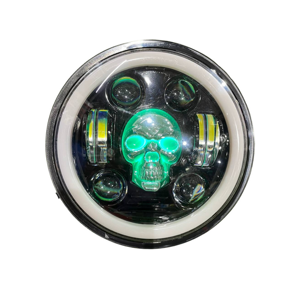 90 Watt Skull/ghost Headlight for Jawa 42 Bobber | 6 Months Warranty