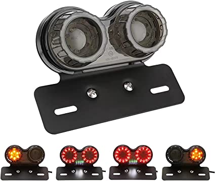 40-LED Motorcycle Tail Light Integrated Driving & Brake Light Turn Signal Lamp With License Plate Bracket