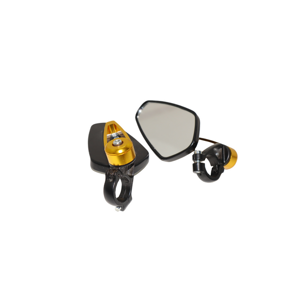 Imported Motorcycle Bar End Rear View Mirror for all Motorcycles-Gold Carbon Fibre
